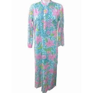 Vintage LILLY PULITZER Caftan Lazy Paisley Maxi Dress Size M